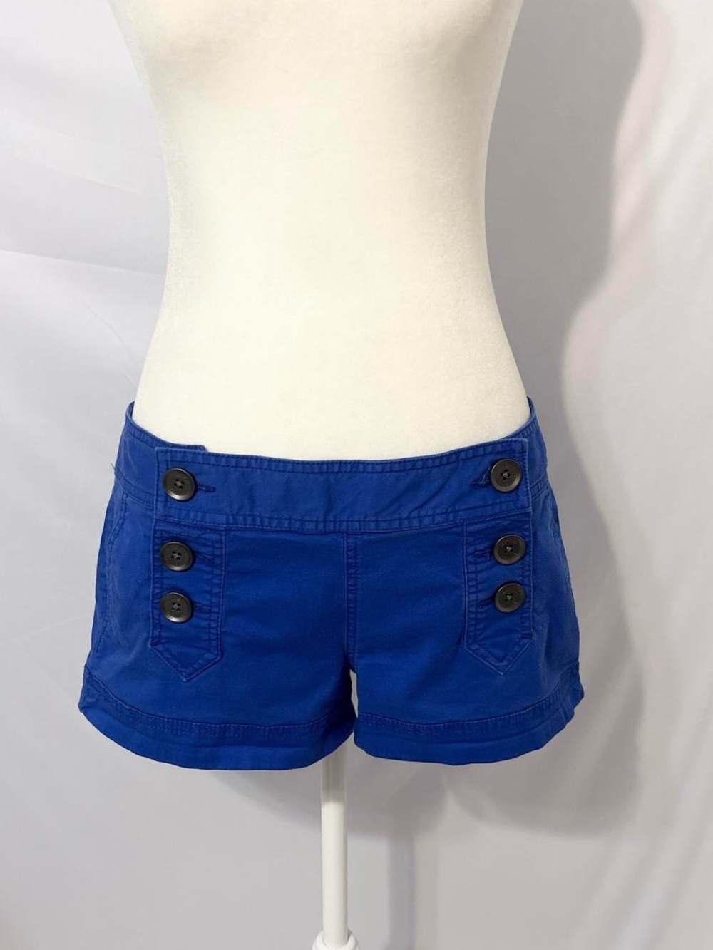 Y2K Blue Preppy Button Up Mini Express Shorts